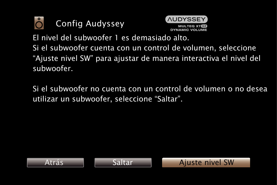 GUI Audyssey SW S7